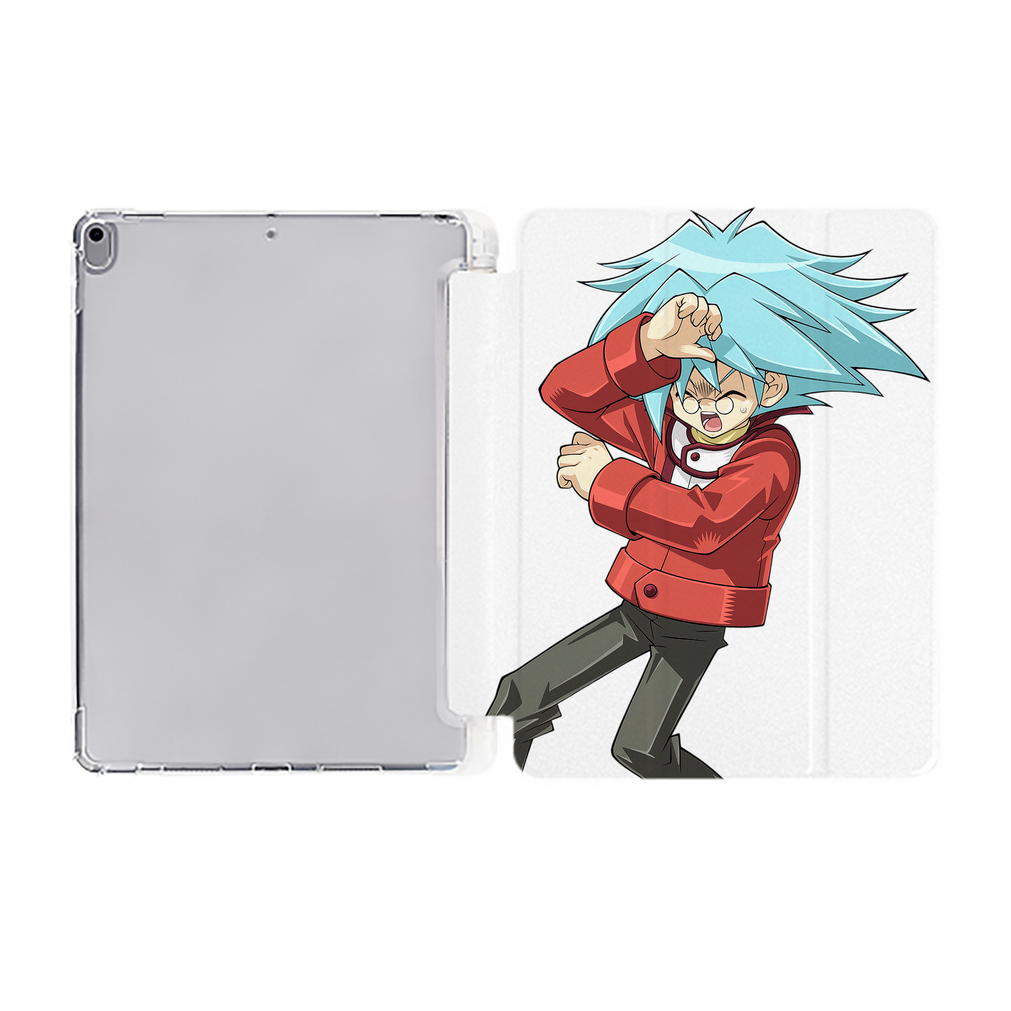 （画像用） 遊☆戯☆王 Yu-Gi-Oh! IPad ケース ペン収納付き 三つ折りスタンド PUレザー×シリコン 対応機種9.5/10.5/10.9インチ